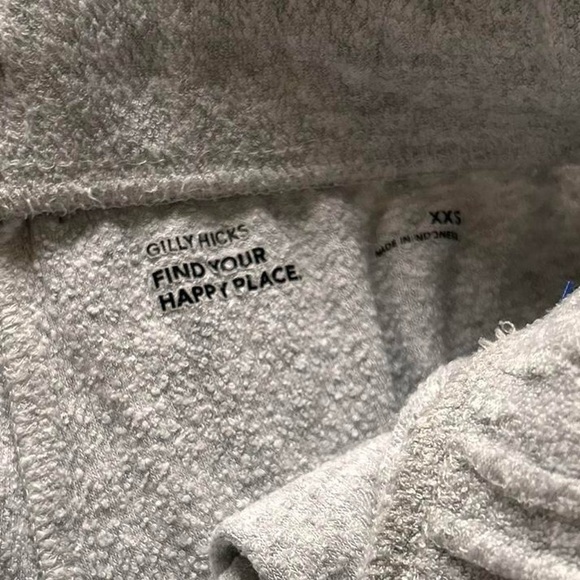 gilly hicks grey & blue terry cloth soft drawstring relaxed lounge shorts xxs - Picture 6 of 6